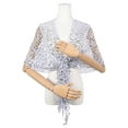 thumbnail image 3 of INSPIRE CHIC Women Sequin Shawls and Wraps for Evening Dresses, Fringed Sparkly Dressy Scarf for Wedding Party Silver 66.9"x19.7", 3 of 6