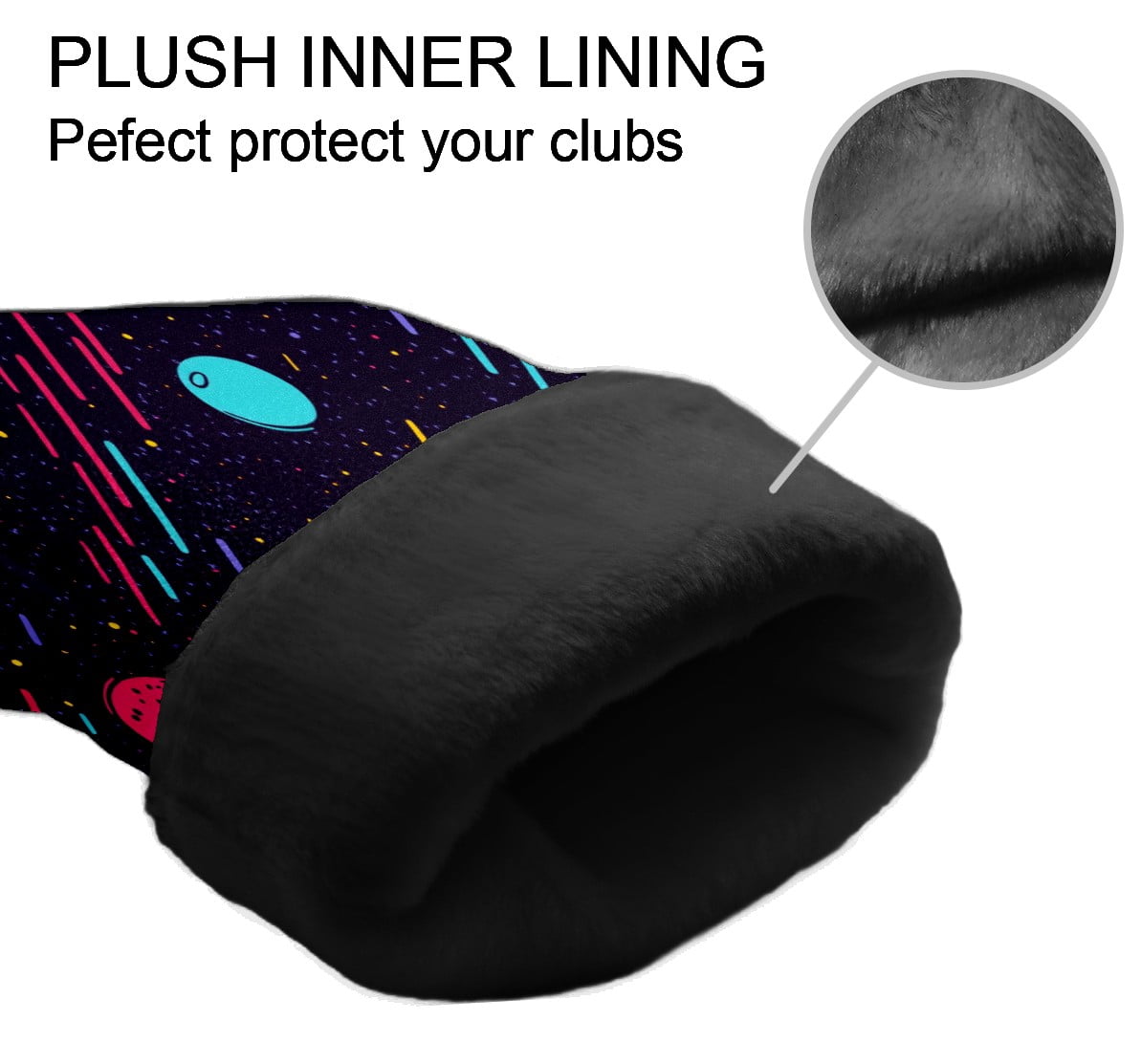 Golf Club Covers PU Leather Waterproof Head Covers for Fairway Woods Hybrids Rain-like Lines Unisex Fits Most Brands