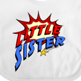 thumbnail image 4 of Inktastic Little Sister Superhero Girls Baby Bib, 4 of 4