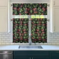 thumbnail image 3 of Cherry Kitchen Curtains Set Tier and Valance, Cute Sweet Red and Pink Fruit Print, Aesthetic Cherry Lovers Pattern with Candy Art Illustration for Kitchen or Dining Room, 3 of 6