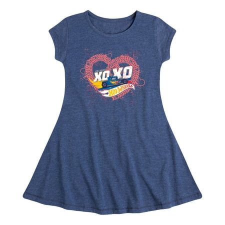 

Hot Wheels - XOXO Heart - Toddler And Youth Girls Fit And Flare Dress