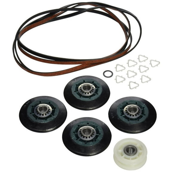 W10314173, AP6019303, PS11752609 Rollers, Pulley And Belt For Whirlpool Dryer (Fits Models: GEW, GGW, LTE, GEQ, WED And More)