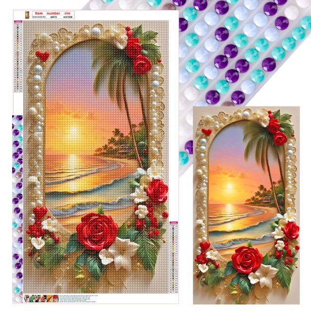 (A8970) Resina Serie Flores Al Atardecer 40x70CM