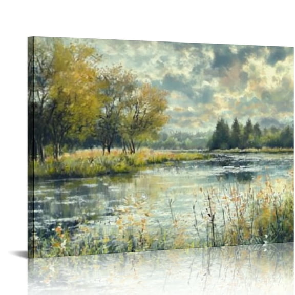 SHERONV Trees Art Modern Canvas Prints Wall Decor for Home Office 20x16in
