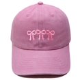 thumbnail image 2 of XFeng Pink Ribbon Flower Embroidery Vintage Baseball Cap, 2 of 5