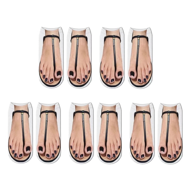 Calcetines con estampado de manicura, calcetines tobilleros bajos ocultos con dibujos animados, calcetines con patrón 3D para correr estilo B