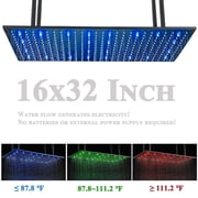 LED Large Rain 16x32 Shower Head Top Sprayer Ceiling Mounted Matte Black