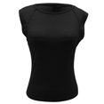 thumbnail image 7 of JFGHDG Women's Crewneck Cap Sleeve Sleeveless Ribbed Knit Slim Fit Casual Summer Tank Tops Black S, 7 of 7