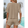 thumbnail image 4 of Conjunto de Pijama de 2 Piezas de Corta A Rayas de Verano, Color Caqui L, 4 of 8