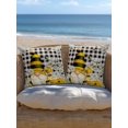 thumbnail image 5 of Outdoor Pillows Waterproof, Daisy Floral Bedding Throw Pillows with Insert for Couch Sofa Bed, Bee Gnomes Flowers Black White Plaid 16x16 Inch Pillowcases Decorative Camping Patio Pillow Set of 1, 5 of 8