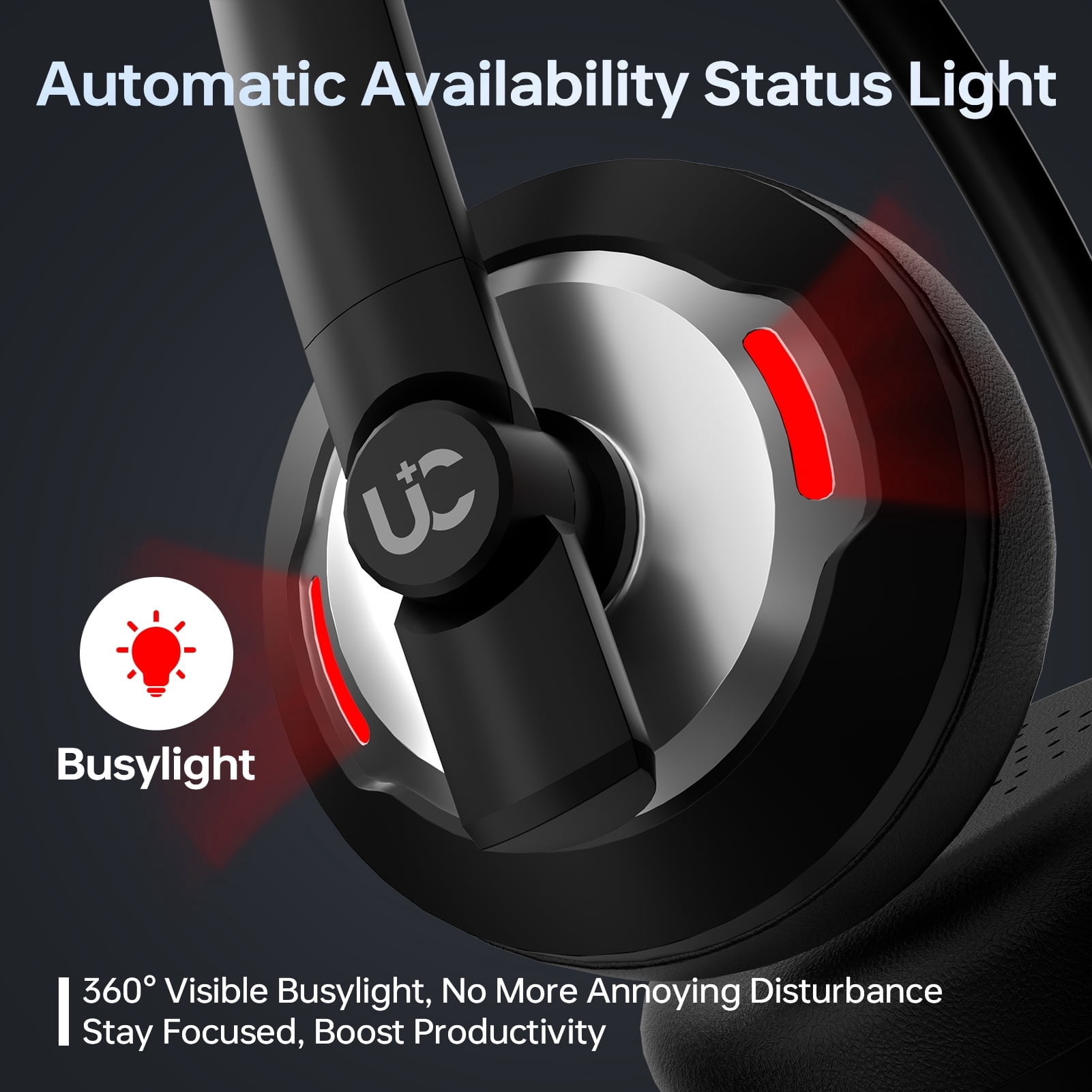 Blucalm Wired USB Headset with Mic for PC, Laptop, AI Noise Canceling Headphones with In-Line Control for Teams, Zoom, Skype, On-Ear Computer Headset with Microphone for Home/Office/Call Center