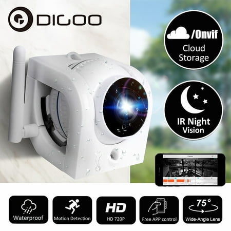 WiFi Security IP Camera, Digoo 720p HD Waterproof Outdoor Security Surveillance IP Camera System with Night Vision Motion