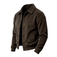 thumbnail image 3 of YODETEY Men's Classic Button Down Corduroy Bomber Jacket, Ribbed Corduroy Lightweight Casual Outerwear for Men,Size S-3XL, 3 of 5