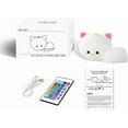 thumbnail image 6 of MYKOMI Led Cute Cat Night Light, 16 Colors Dimmable Nursery Kawaii Nightlight, Super Squishy Silicone USB Rechargeable Remote Control Night Lamp for Kids Adults, Used for Camping Party Room Decor, 6 of 6