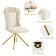 thumbnail image 3 of Aukfa Velvet Dining Chairs Set of 2, 360° Swivel Upholstered Accent Chairs for Bedroom/Living Room,Beige, 3 of 8