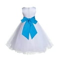 thumbnail image 3 of Ekidsbridal Satin White Malibu Tulle Rattail Flower Girl Dress Junior Bridesmaid Dance Recital Wedding Beauty Pageant Princess 829S 6, 3 of 3