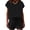 Black, variant on Two Piece Sets for Women Summer Crew Neck Lounge Short Sets Cap Sleeve Sweatsuit with Pocket Matcha Color XXL