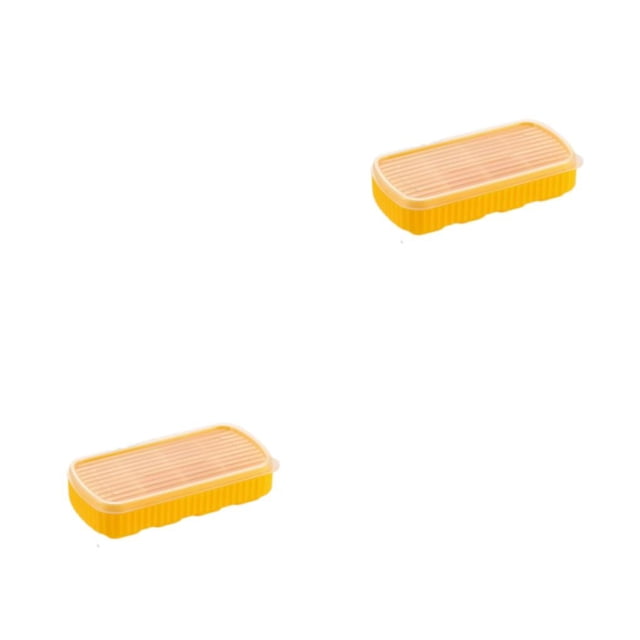 Molde de silicona Matsuzay para cubitos de hielo Flexible 2Conjunto Amarillo