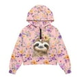 thumbnail image 5 of Xixirimido Sloth Roses Pink Pattern Girls' Hoodies Sweatshirts Half Zipper Pullover Crop Tops with Pocket for Teen Girls Long Sleeve Sweater Size 11-12, 5 of 7