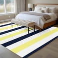 thumbnail image 4 of 6'x9' Area Rugs, Yellow Navy Blue Striped Indoor Outdoor Area Rug for Living Room Bedroom, Farmhouse Stripe Art Washable Bathroom Rugs Kitchen Floor Carpet Mats Home Decor Aesthetic, 4 of 8