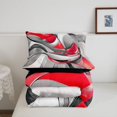 thumbnail image 5 of Homewish 3D Spiral Print Twin Comforter Sets,Modern Aesthetic Bedding Set,Red,Black Reversible,2-Piece,1 Comforter and 1 Pillowcase, 5 of 7