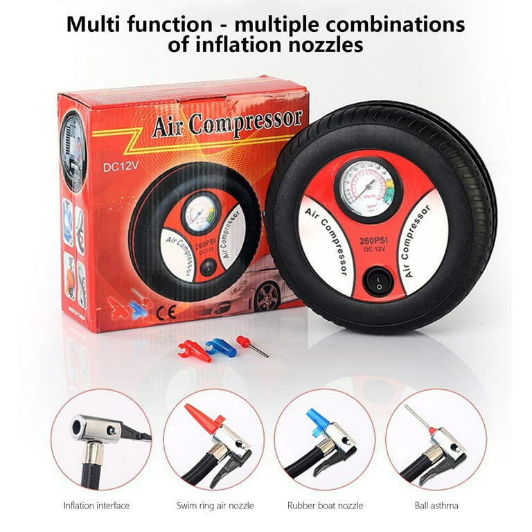 DC 12V Portable Air Compressor 260PSI Tire Inflator Pump for Car Bicycle Motorcycle DC 12V Portable Air Compressor 260PSI Tire Inflator Pump for Car Bicycle Motorcycle