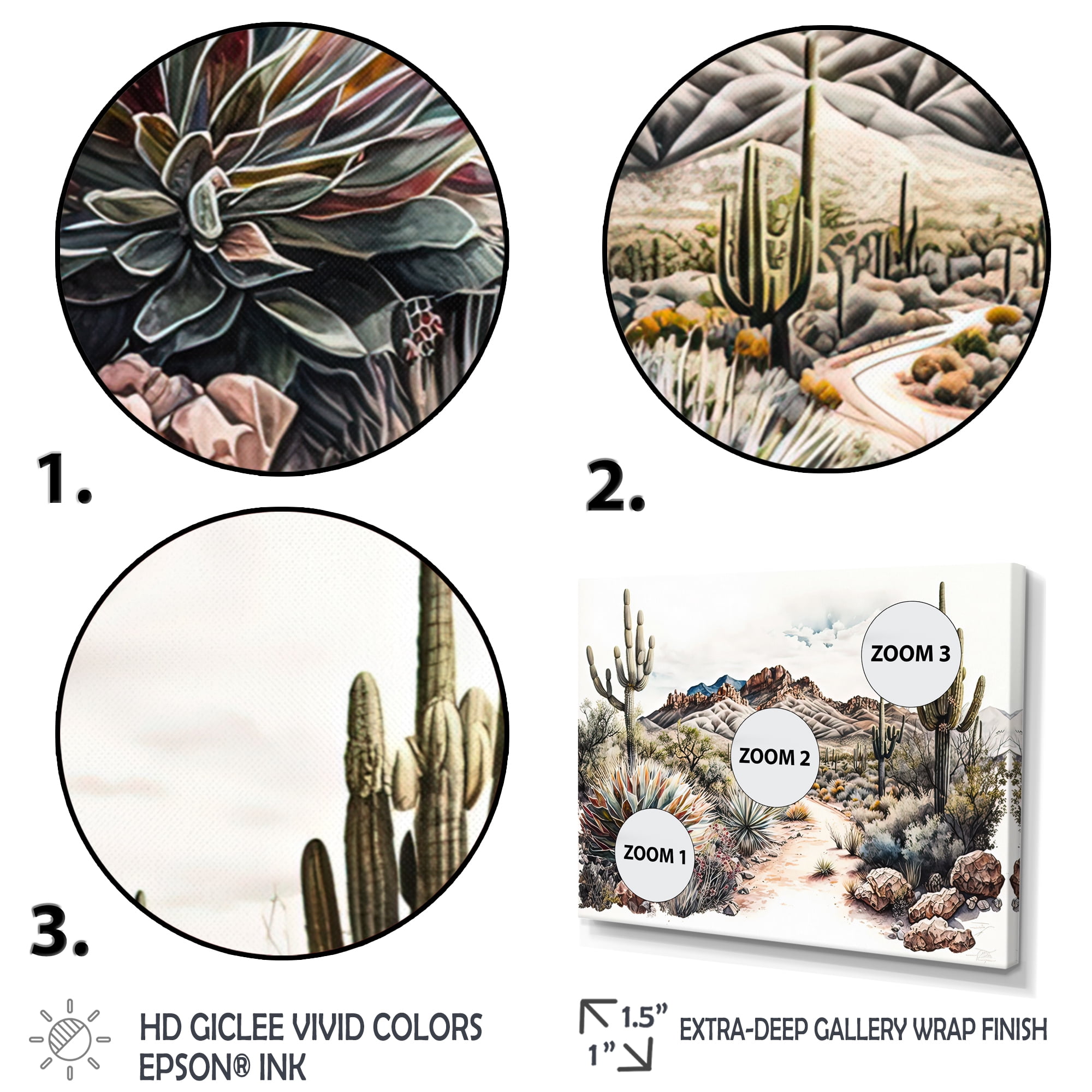 Designart Arizona Desert Scenery I Canvas Wall Art