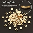 thumbnail image 3 of 80Pcs Stainless Steel Beads Real 18K Gold Plated Flat Disc Round Spacer Beads Rondelle Beads Hole 2mm for DIY Bracelet Necklace Jewelry Making, 3 of 6