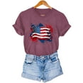 thumbnail image 7 of Busydd 4th of July Women's Tops Stylish American Flag Print Independence Day Tees Casual Round Neck Short Sleeve T Shirts for Women Comfy Summer Tops L, 7 of 7