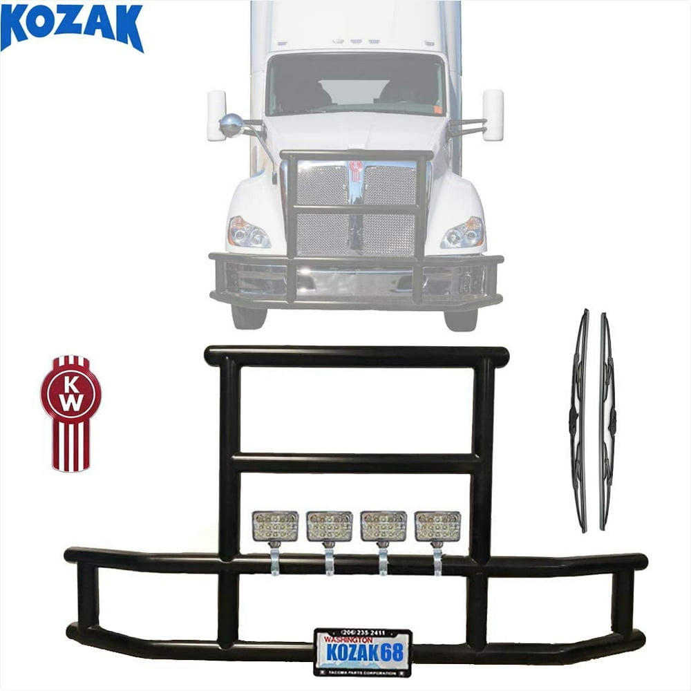 Full Bumper Grille Deer Brush Moose Guard for Kenworth T680 Semi Trucks