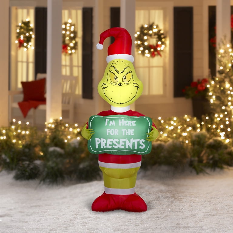 5.5 ft Grinch Decoration Christmas Airblown Yard Inflatable, Multicolor, by Dr. Seuss