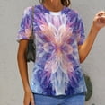 thumbnail image 6 of Kaleidoscope Mandala Colorful Floral Boho Women's T-Shirt Short Sleeve T Shirts Tops Tee Ladies Loose T, 6 of 6