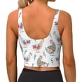 thumbnail image 4 of Goofa Funny Chicken Printed Sports Bras for Women, High Impact Running Bra Workout Crop Tank Tops Longline Sports Bra Push up-Large, 4 of 9
