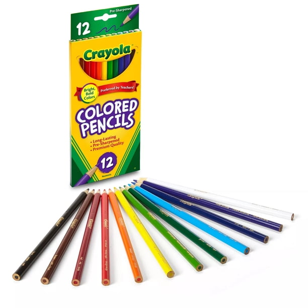 Crayola - scatola da 12 matite colorate di legno fsc - pastelli colorati con min