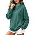 thumbnail image 2 of ShomPort Womens Sweatshirt Oversized Mock Neck Warm Long Sleeve Pullover Tops Trendy Winter Fall Outfits, 2 of 7