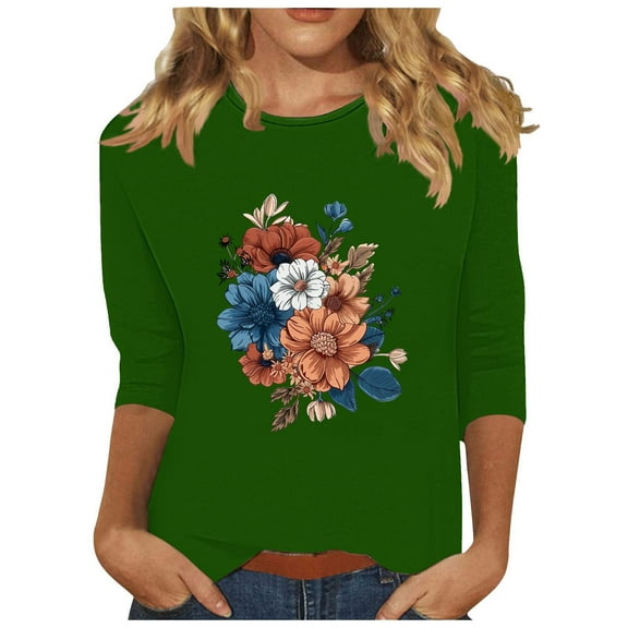 Cilsoka Long Sleeve Shirts for Women Square Neck Womens Tops Casual Tunic Tops 3/4 Length Sleeve Womens Blouses Dressy Casual My Orders past Orders