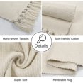 thumbnail image 3 of Seavish Boho Area Rug with Tassel 2x4.4 Beige Low Pile Entryway Rug, Hand Woven Farmhouse Accent Throw Rugs Reversible Bathroom Rug Runner for Kitchen Sink Laundry Room Bedroom Front Door Decor, 3 of 7