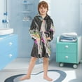 thumbnail image 5 of FORMRS Niños Bathrobe Unisex Hooded Robe Soft Plush Pajamas Sleepwear, Size 2-3T, Colorful White, 5 of 7
