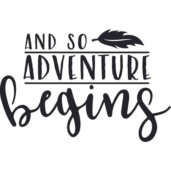 And So Adventure Begins Travel Quotes Customized Wall Decal - Custom Vinyl Wall Art - Personalized Name - Baby Girls Boys Kids Bedroom Wall Decal Room Decor Wall Stickers Decoration Size (15x30 inch)