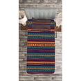thumbnail image 3 of Ambesonne Striped Quilted Bedspread Set 2 Pcs, Retro Aztec Art, Twin Size, Teal Plum and Orange, 3 of 3