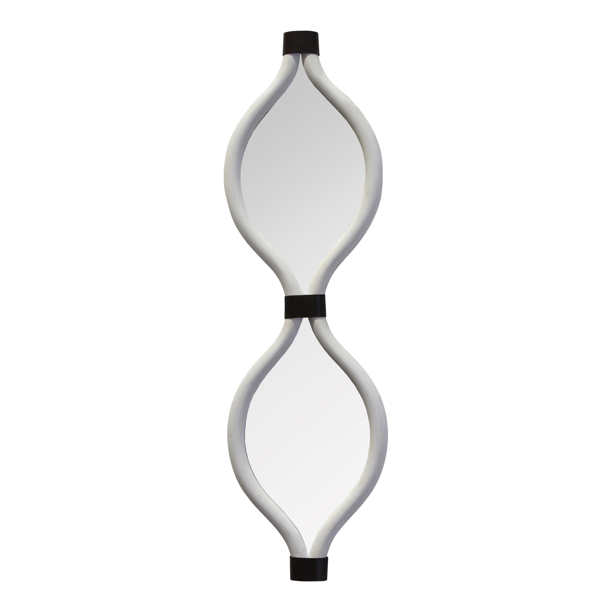Stratton Home Decor White Teardrop Wall Mirror