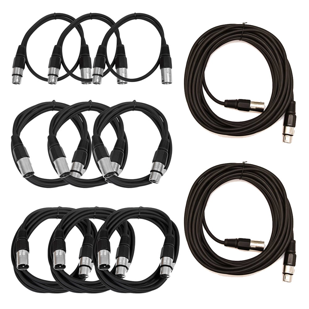 Seismic Audio XLR Patch Cable Pro Audio / DJ Crash Kit XLR Patch Cord