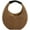 Khaki, variant on Kukuzhu Women Summer Beach Straw Handbag Trendy Small Round Woven Travel Tote Bag Shoulder Bag