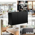 thumbnail image 7 of Clihome 3-Door Accent Storage Cabinet, Modern Buffet Credenzas Sideboard, Black, 7 of 7