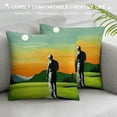 thumbnail image 3 of Orinice Golf Graphic Decorative Throw Pillow Cover Green Field Man Woman Boy Girl Room Short Plush Square 1PC 24x24in, 3 of 5