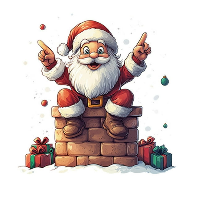 BotaniNest Santa Themed Wall Sticker For Festive – Unique Peel And Stick Character Wall Art For Home And Holiday Prep