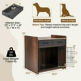 thumbnail image 3 of Demi Bonn 25" Wooden Dog Crate Furniture for Indoor Dogs, Dog Kennel with 2 Fabric Drawers, Modern Dog Cage for Small/Medium Dogs, Brown, 3 of 8
