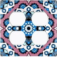 thumbnail image 3 of Metal Light Switch Plate Cover Mauve Blue Mandala Flower Tile Pattern MDL118, 3 of 13