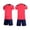 Hot Pink-B, variant on Color Block Camouflage Print Soccer Training Set V-Neck Short Sleeve Top with Elastic Waist Shorts Quick Dry Athletic Uniform, for 5-15Y