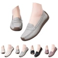 thumbnail image 5 of CPNG Women's Casual Soft Genuine Leather Flats Shoes Slip On Lightweight Tendon Sole Casual Shoes Loafers Slip-Ons Softsole Driving Walking Boat Shoes, 5 of 5